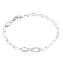 Infinity Bracelet with Paperclip Chain in Sterling Silver