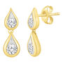 Lab Grown Diamond Vertical Two-Stone Tear Drop Earrings in 14K Yellow Gold &#40;1 ct. tw.&#41;