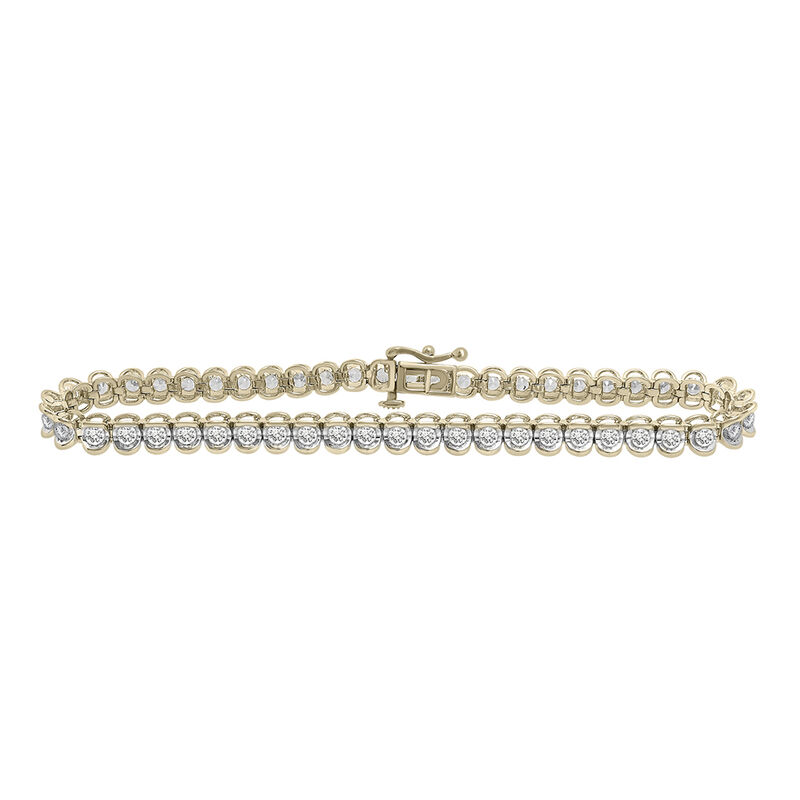 Diamond Tennis Bracelet with Half-Bezel Setting in 10K Yellow Gold &#40;2 ct. tw.&#41;