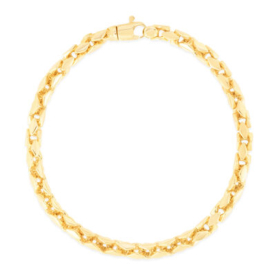 Fancy Box Bracelet in 14K Yellow Gold, 5MM, 8.25”