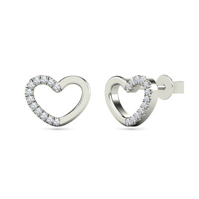 Diamond Accent Heart Earrings in 14K Gold