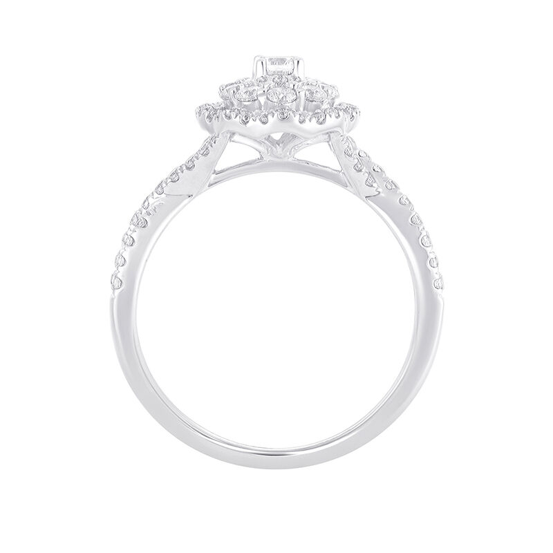 Halo Engagement Ring in 10K White Gold &#40;3/4 ct. tw.&#41;