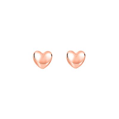 Heart Stud Earrings in 14K Rose Gold