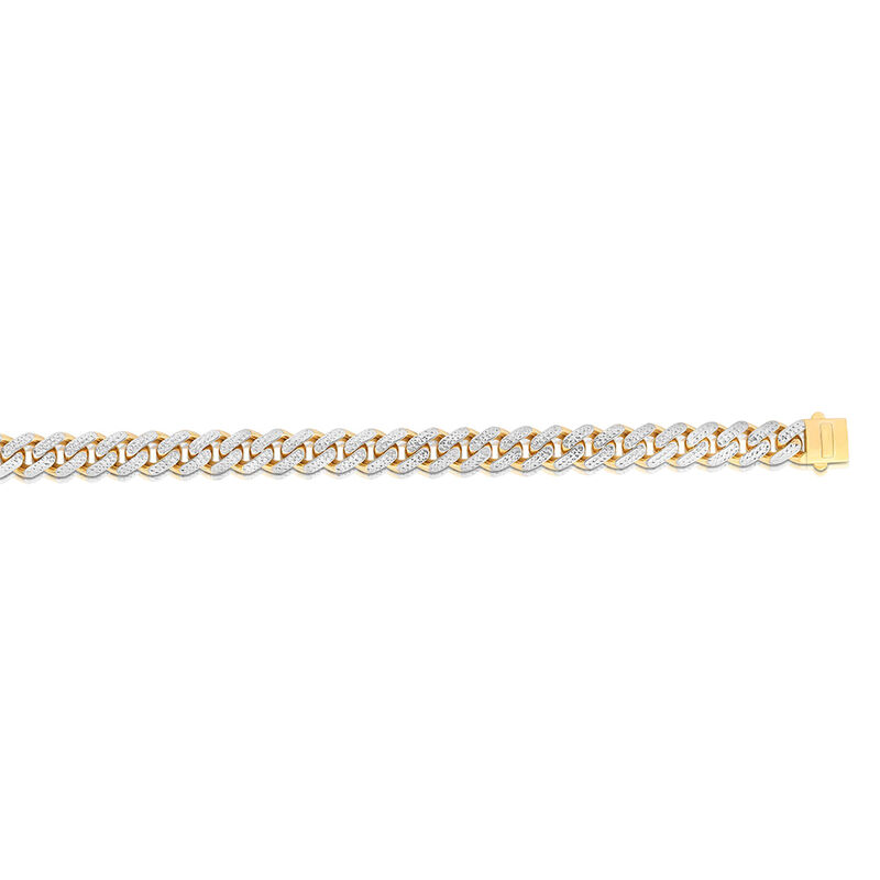 Diamond-Cut Cuban Link Chain in 14K Yellow &amp; White Gold, 24&rdquo;