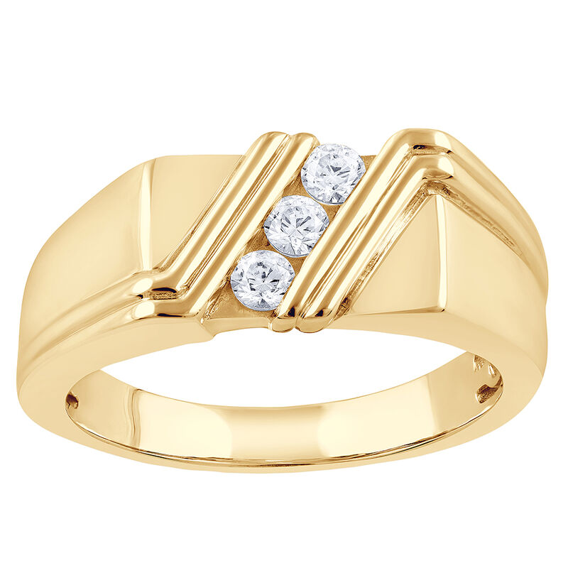 Men&rsquo;s Lab Grown Diamond Ring in 10K Yellow Gold &#40;1/3 ct. tw.&#41;