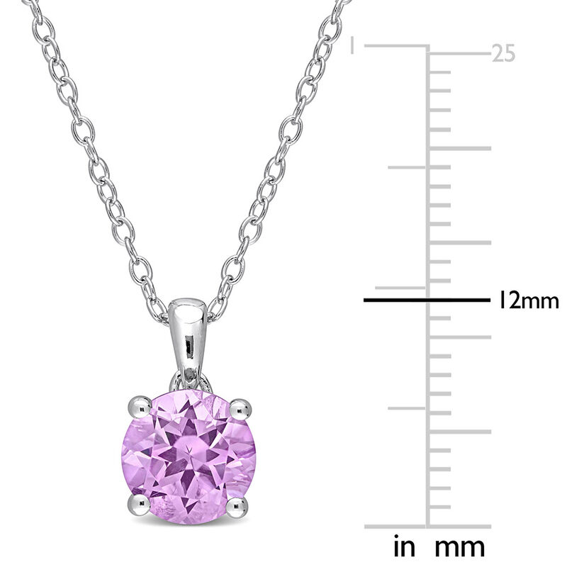Amethyst Solitaire Pendant in Sterling Silver 