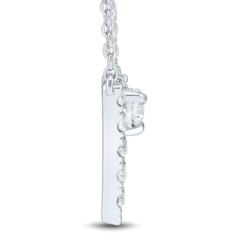 Lab Grown Diamond Chevron Necklace in 10K White Gold &#40;1/4 ct. tw.&#41;