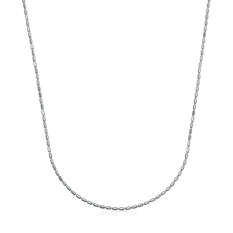 Bead Chain in 14K White Gold, 18&quot;