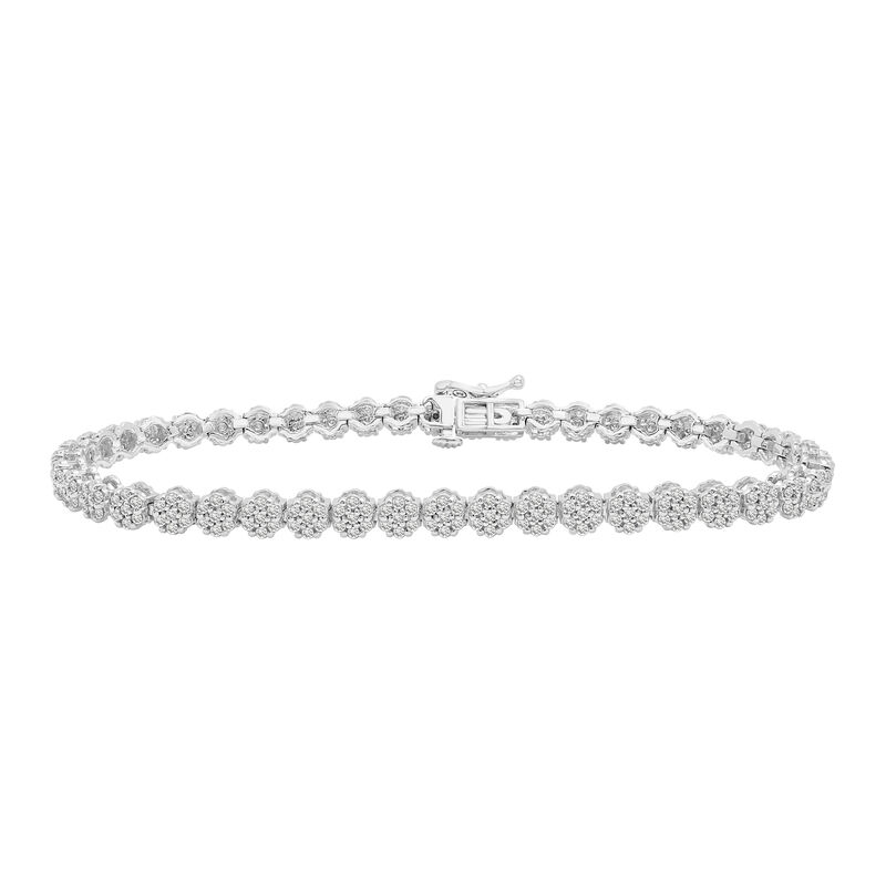 Diamond Cluster Bracelet in 10K White Gold &#40;2 ct. tw.&#41;