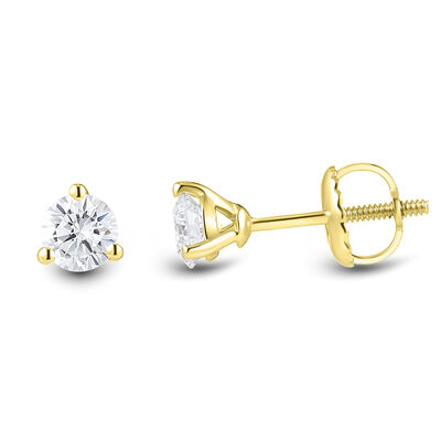 1/2 ct. tw. Lab Grown Diamond Martini Stud Earrings in 14K Yellow Gold