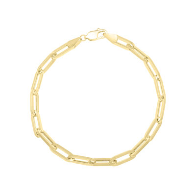Paperclip Chain Bracelet in 14K Yellow Gold, 9