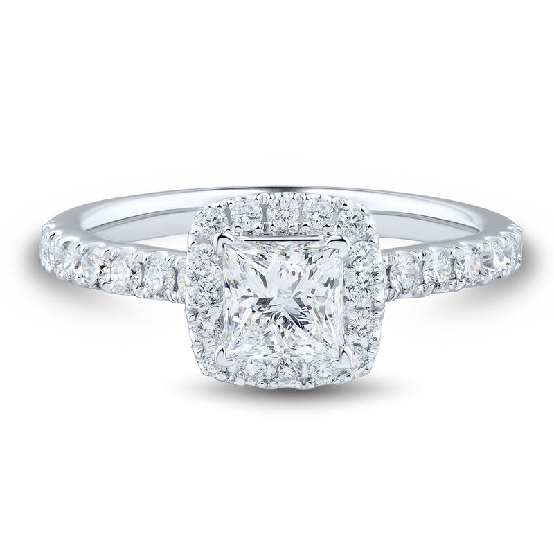 lab grown diamond Princess-Cut engagement ring in 14k white gold &#40;1 1/4 ct. tw.&#41;