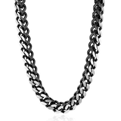 Square Franco Link Chain in Stainless Steel, 6MM, 24”