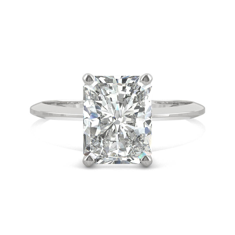 Radiant-Cut Moissanite Ring with Knife-Edge Band in Platinum &#40;2 3/4ct.&#41;
