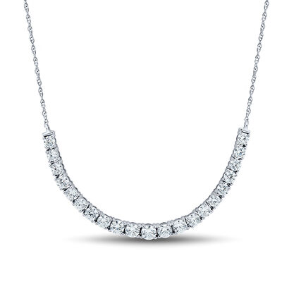 1 1/2 ct. tw. Lab Grown Diamond Graduated Necklace in 14K White Gold