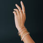 Ribbed Bangle Bracelet in Vermeil, 4MM, 7&quot;