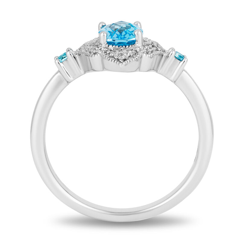 Enchanted Disney Jasmine Blue Topaz and Diamond Ring in Sterling Silver