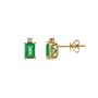 Emerald &amp; Diamond Stud Earrings in 14K Yellow Gold