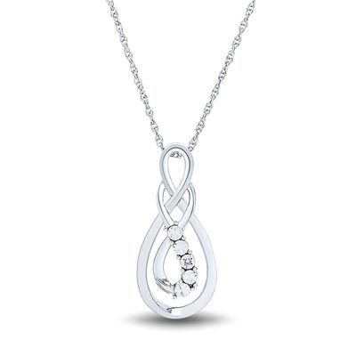 Diamond Loop Pendant in Sterling Silver