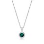 Lab Created Emerald &amp; 1/10 ct. tw. Diamond Pendant in Sterling Silver