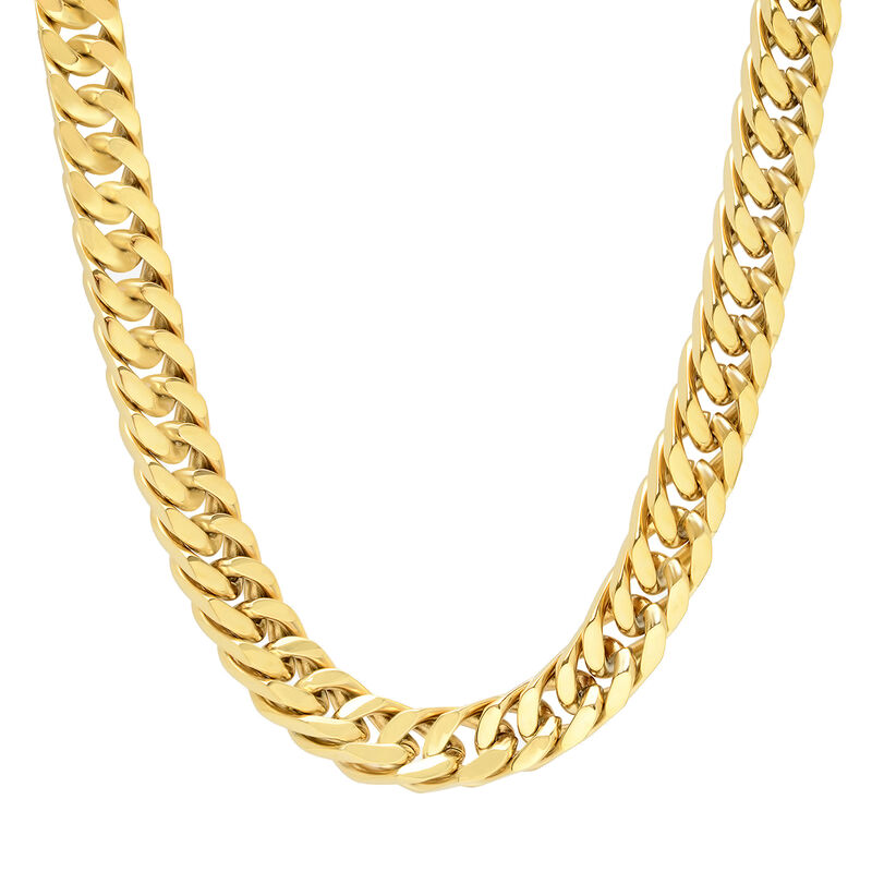 Curb Link Necklace in Yellow Ion-Plated Stainless Steel, 10mm