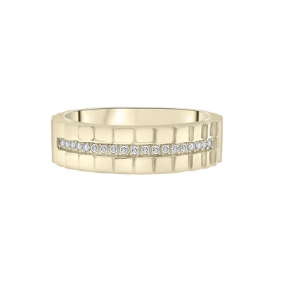 Ribbed Diamond Line Ring in Vermeil (1/10 ct. tw.)