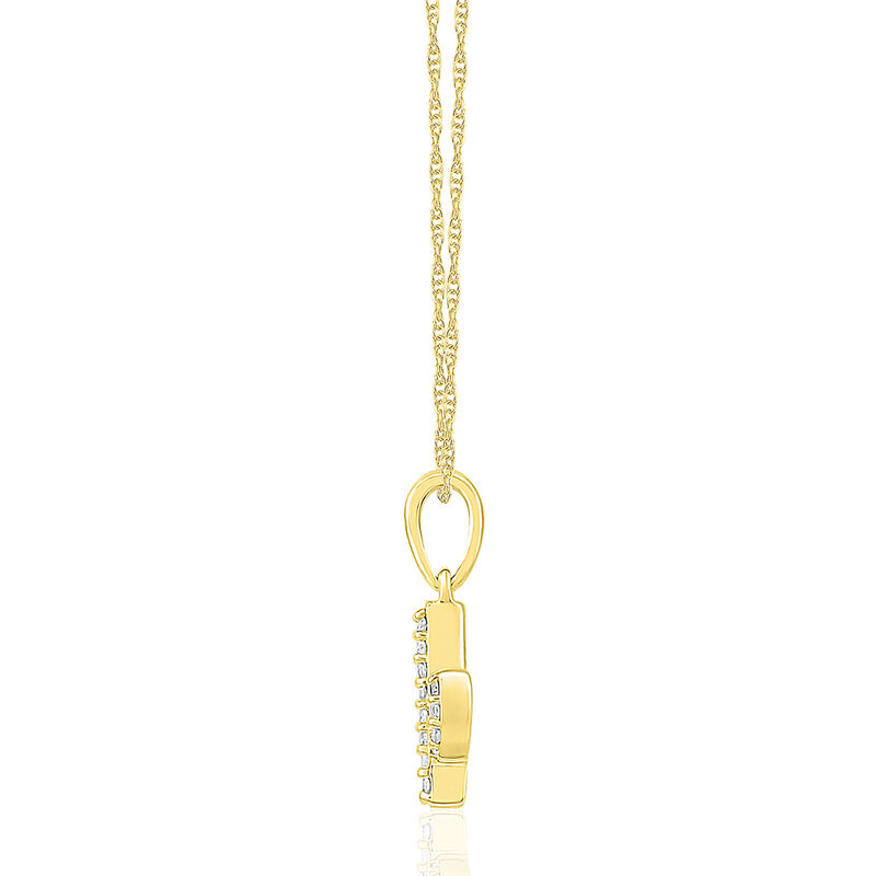 Cactus Pendant with Diamond Accents in 10K Yellow Gold