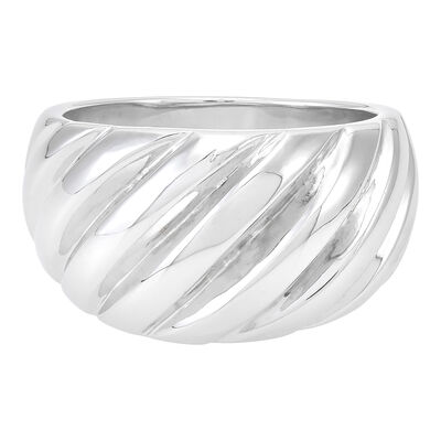 Wide Shrimp Texture Band in Sterling Silver