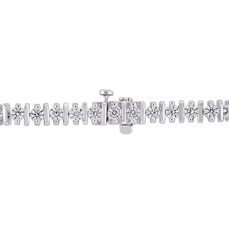 Moissanite Tennis Bracelet with Spacer Bars in Sterling Silver &#40;4 1/2 ct. tw.&#41;