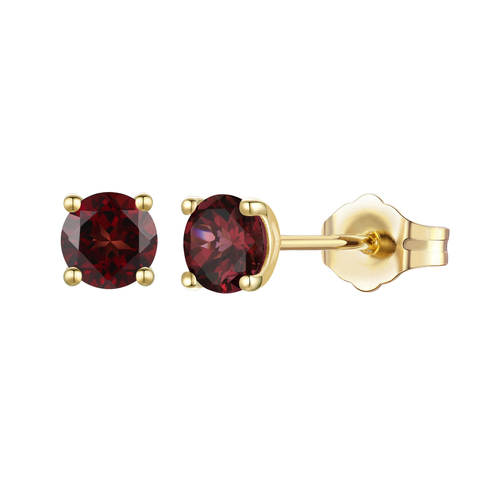 Garnet Stud Earrings in 9ct White Gold | Ruby & Oscar