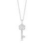 1/10 ct. tw. Diamond Cinderella Carriage Key Pendant in Sterling Silver