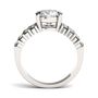 Round Moissanite Ring with Triple Band in 14K White Gold &#40;3 ct. tw.&#41;