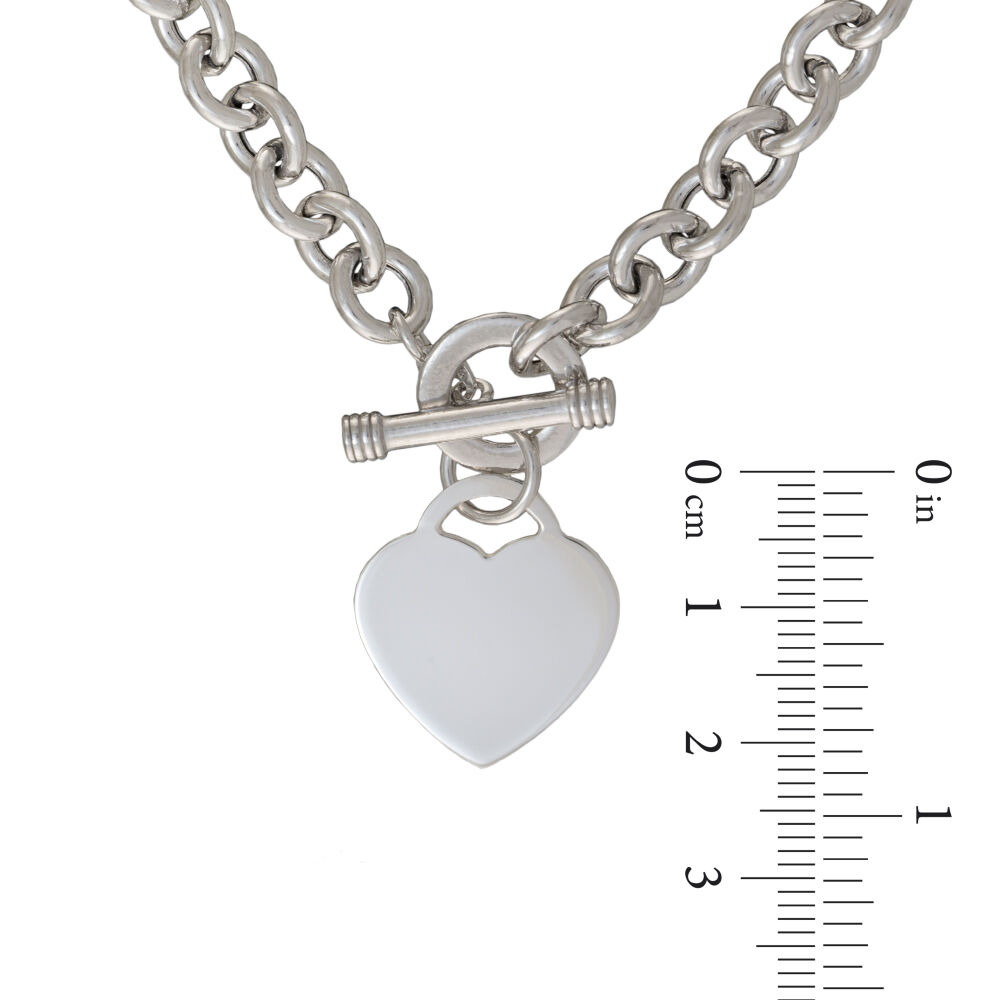 Authentic Tiffany & Co Sterling Silver Plain Heart Tag Toggle Necklace-  Monogram | eBay
