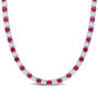 Lab Created Ruby and White Sapphire Necklace in Sterling Silver