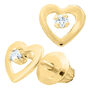 Children&#39;s Diamond Heart Earrings in 14K Yellow Gold