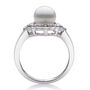 Freshwater Pearl &amp; Diamond Ring in Sterling Silver