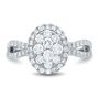 Lab Grown Diamond Oval Cluster Engagement Ring in 14K White Gold &#40;1 ct. tw.&#41;