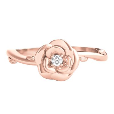 Belle Diamond Rose Ring in 10K Rose Gold