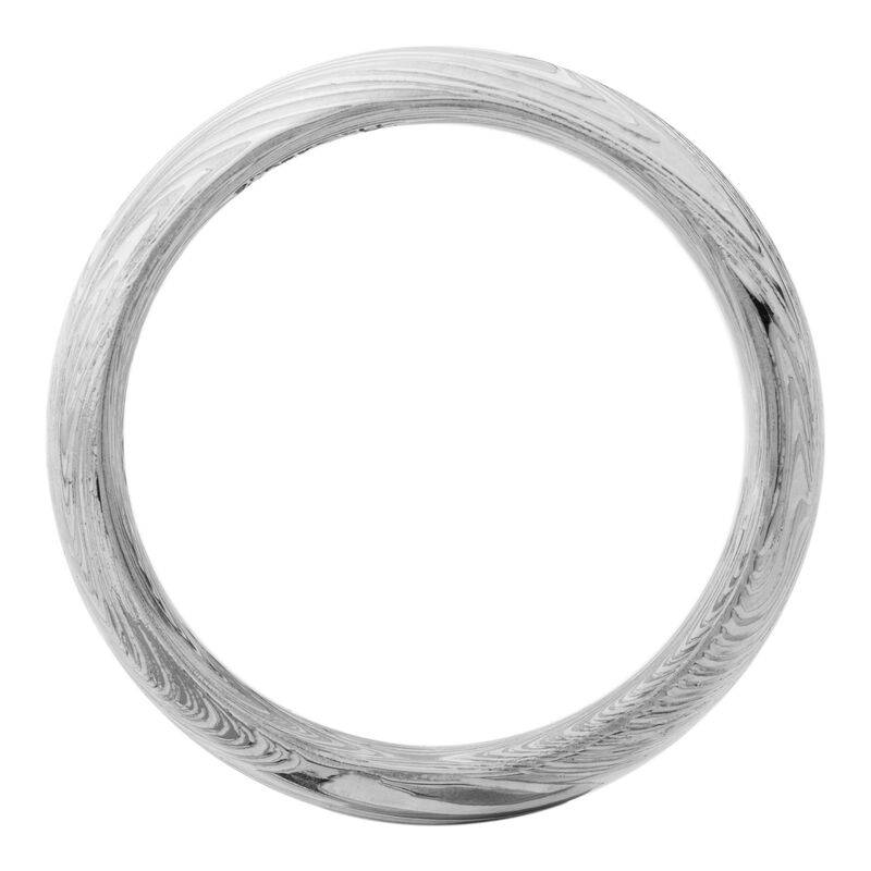 Men&rsquo;s Marble Damascus Wedding Band with White Cerakote Accents, 8MM 