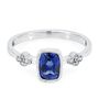 Lab Created Blue &amp; White Sapphire Stack Ring in Sterling Silver