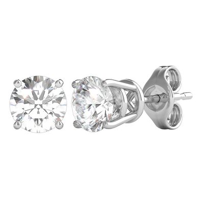 Diamond Round Solitaire Stud Earrings in 14K White Gold (1 1/2 ct. tw.)