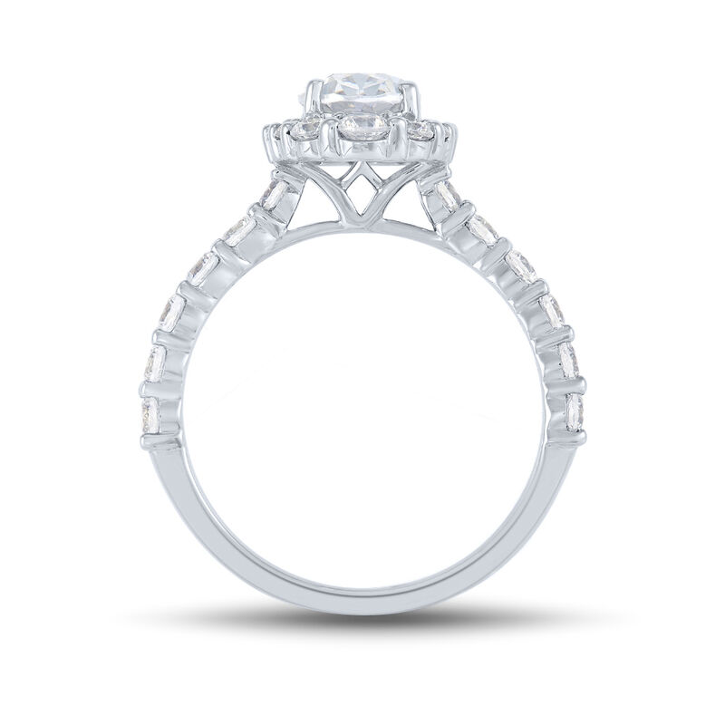 Lab Grown Diamond Halo Engagement Ring in 14K White Gold &#40;2 1/4 ct. tw.&#41;