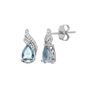 Aquamarine &amp; 1/10 ct. tw. Diamond Earrings in Sterling Silver