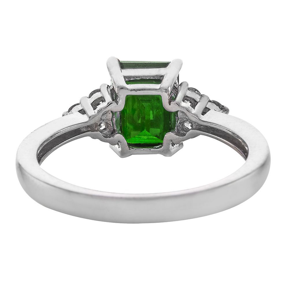 2.81cts Square Green Emerald and 925 Silver Adjustable Ring (GSR69)