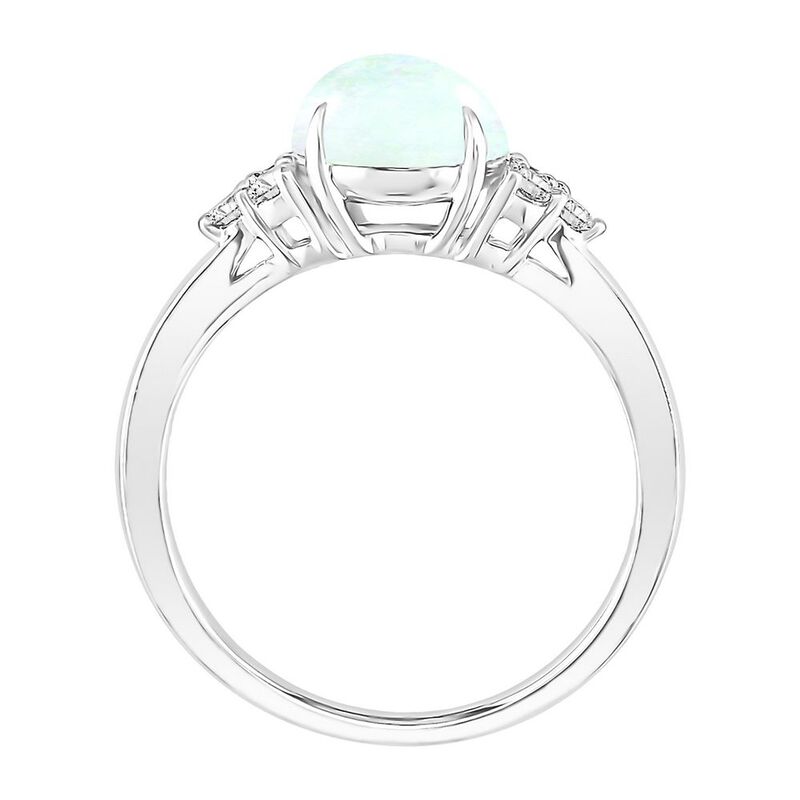 Ethiopian Opal &amp; Diamond Ring in 10K White Gold &#40;1/5 ct. tw.&#41;