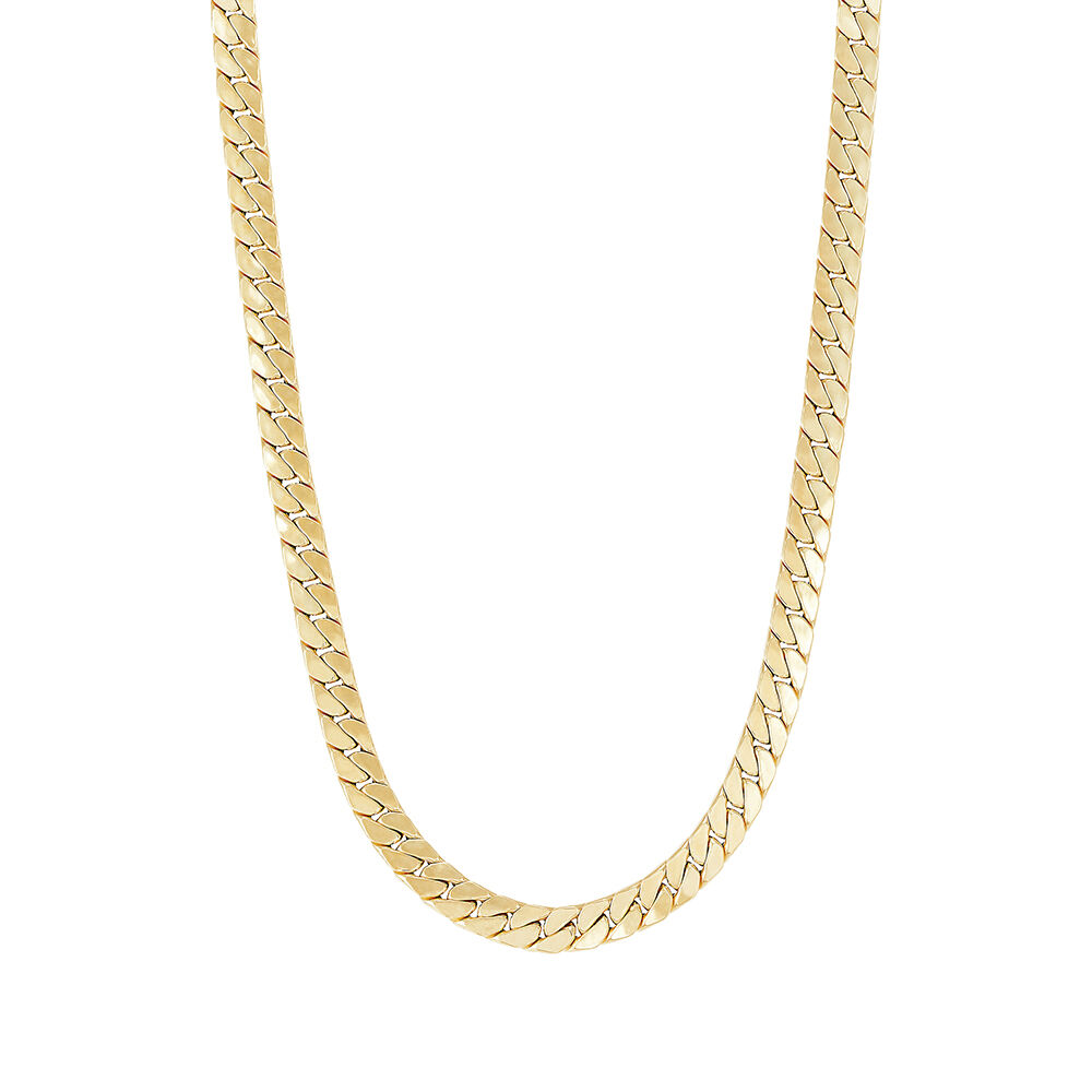 Flat Curb Link Chain in 14K Yellow Gold