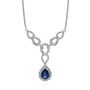 Lab Created Blue &amp; White Sapphire Y-Necklace in Sterling Silver