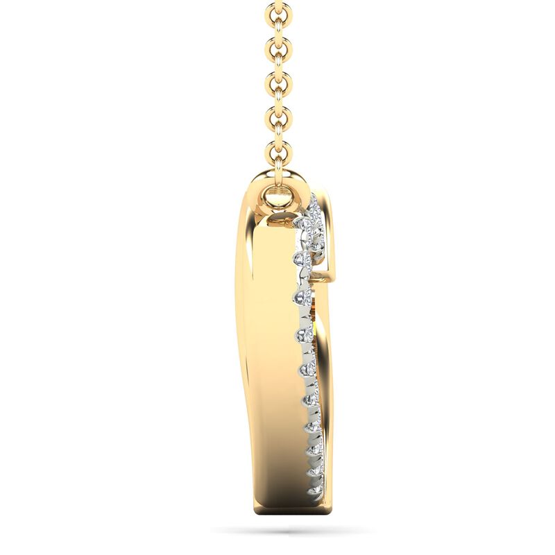 Diamond Accent Heart Necklace in 14K Yellow Gold 