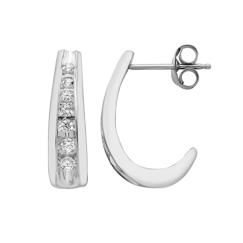 Diamond J-Hoop Earrings &#40;1/5 ct. tw.&#41;