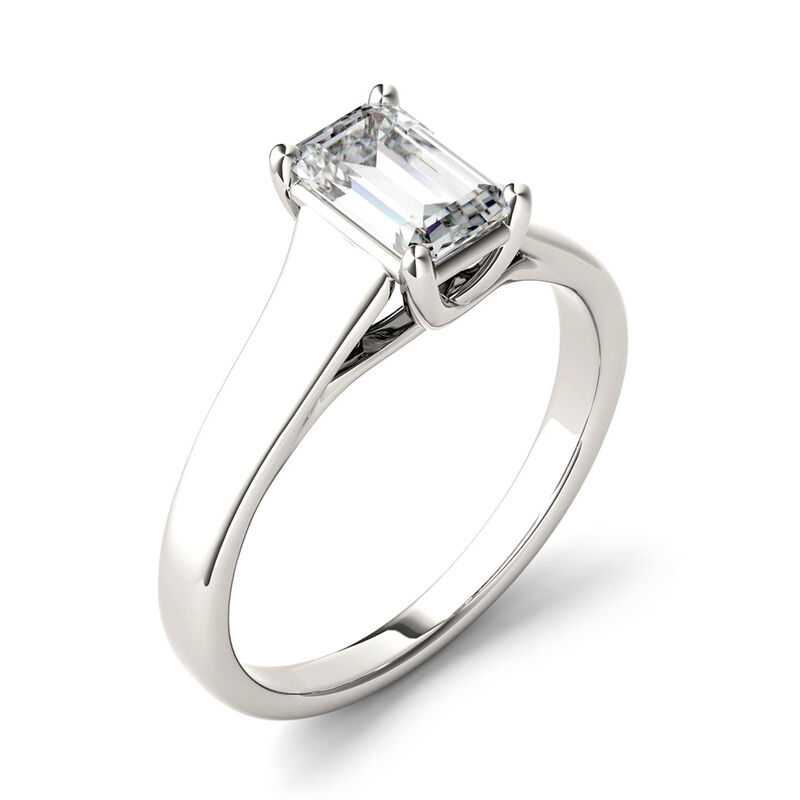 Emerald-Cut Moissanite Solitaire Ring in 14K White Gold &#40;1 ct.&#41;